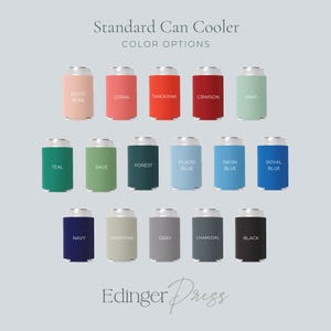 Neoprene Can Coolers Custom Designed for Weddings | Personalized Monogram Wedding Drink Holders with Initials | Beer Holder image 4