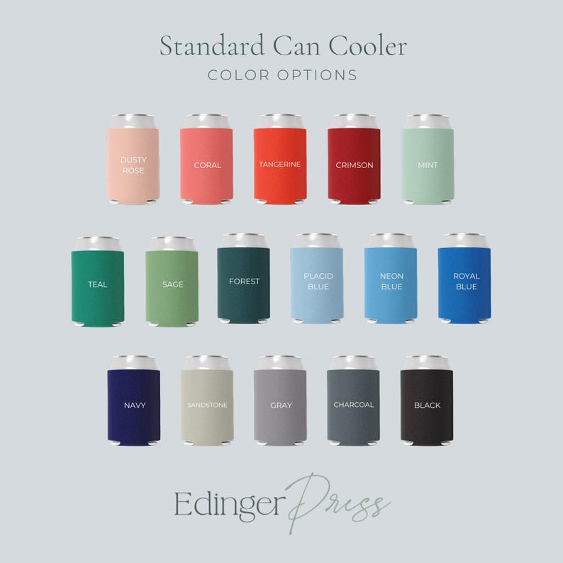 Neoprene Can Coolers Custom Designed for Weddings | Personalized Monogram Wedding Drink Holders with Initials | Beer Holder image 4