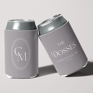 Custom Wedding Coolers, Personalized Can Cooler, Reception Favor, Beer Insulator, Huggers, Wedding Favor, Wedding Cooler, Collapsible Hugger