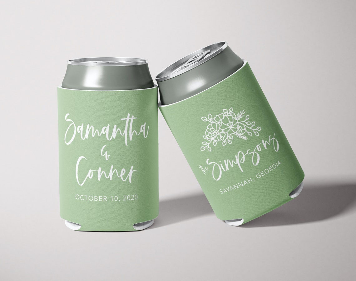 Custom Wedding Koozies Personalized Wedding Koozies Etsy