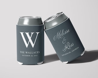 Custom Neoprene Wedding Can Coolers, Personalized Favors