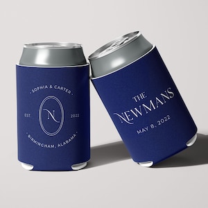 Custom Neoprene Wedding Can Coolers, Personalized Reception Favor