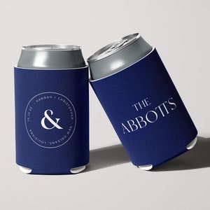 Custom Wedding Coolers, Personalized Can Cooler, Reception Favor, Beer Insulator, Huggers, Wedding Favor, Wedding Cooler, Collapsible Hugger