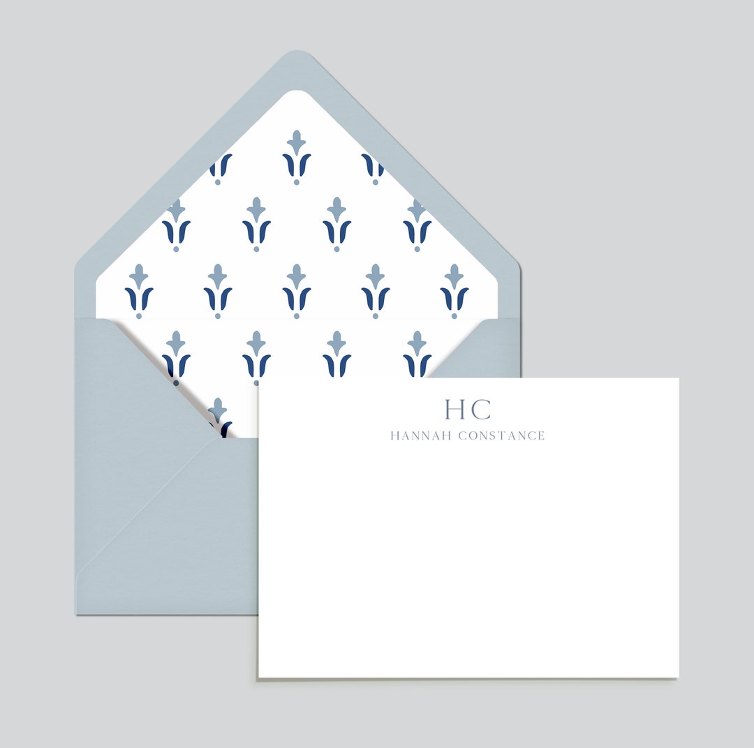 Personalized Letterpress Stationery Card Set Custom Card Set of 25