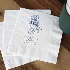 Servilletas de cóctel personalizadas para mascotas para bodas / Retrato personalizado de perro o gato / 5x5 pulgadas, 3 capas imagen 6