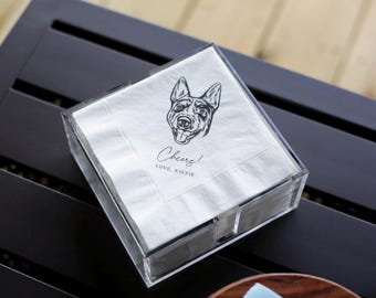 Custom Pet Portrait Napkins | Personalized Wedding Favors