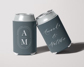 Custom Wedding Can Coolers, Personalized Wedding Can Coolers