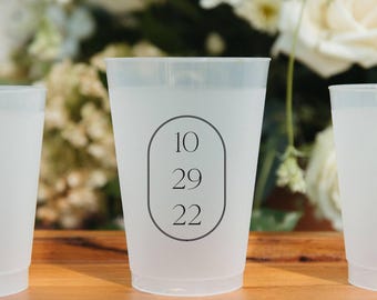 Personalized Frosted Flex Wedding Cups, Shatterproof Favors