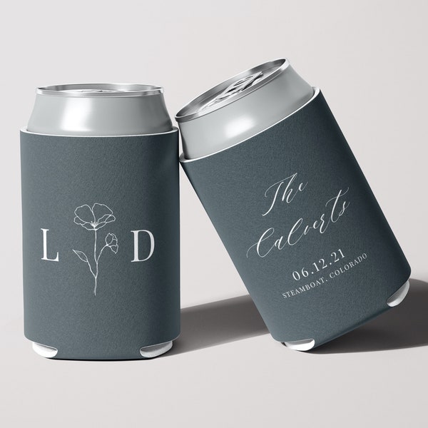 Custom Wedding Can Coolers, Personalized Wedding Can Coolers