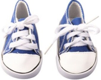 Blue Denim Canvas Lo-Top Sneakers Tennis Shoes fit 18" American Girl Doll Blue Denim Canvas Lo-Top Sneakers Tennis Shoes fit 18" American Girl Doll
