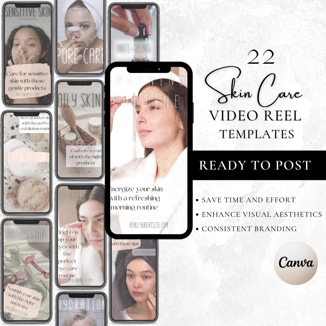 22 Readytopost Skincare Reels Instagram Reel Template Skincare Template Esthetician Reel