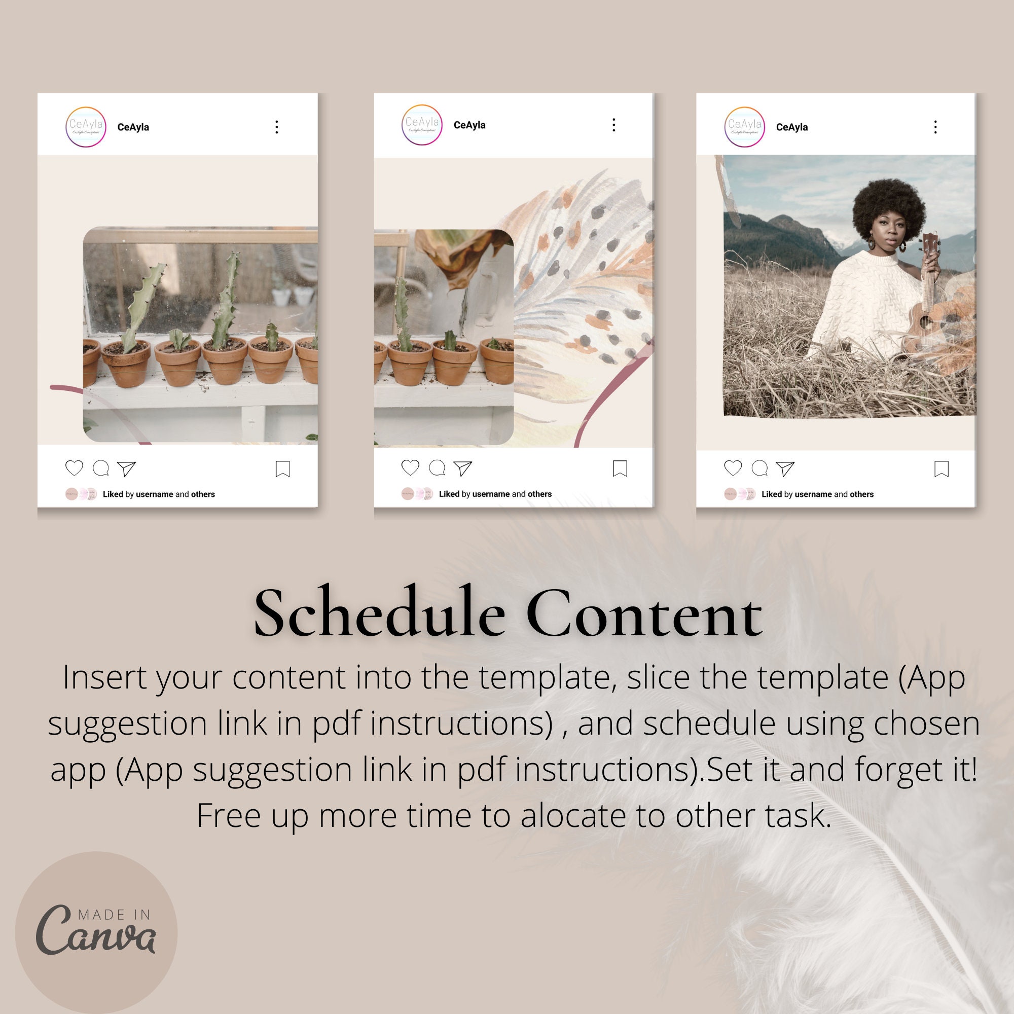 Boho Instagram Puzzle Feed Template | Canva Puzzle Feed | Instagram ...