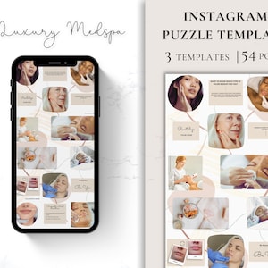 Botox and Filler Instagram Puzzle Template | Botox Templates | Esthetician Botox and Filler Injector | Luxury Medspa | Aesthetics Nurse
