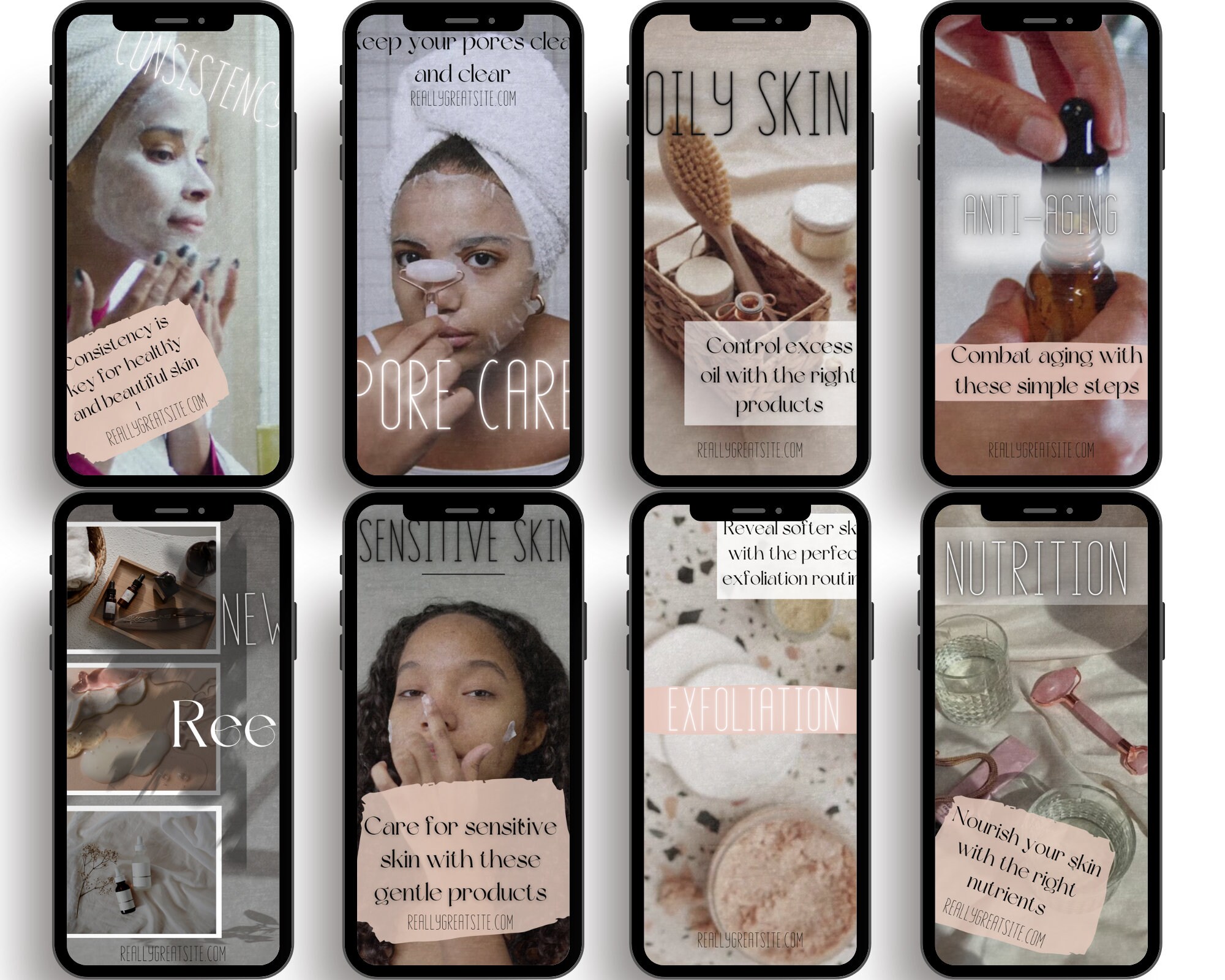 22 Readytopost Skincare Reels Instagram Reel Template Skincare Template Esthetician Reel