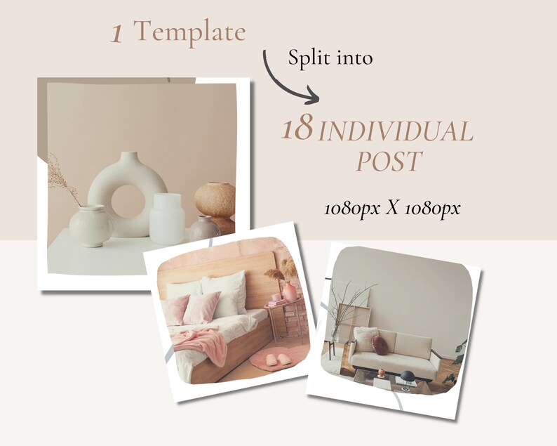 Interior Design Instagram Post Templates | Instagram Puzzle Feed Canva ...