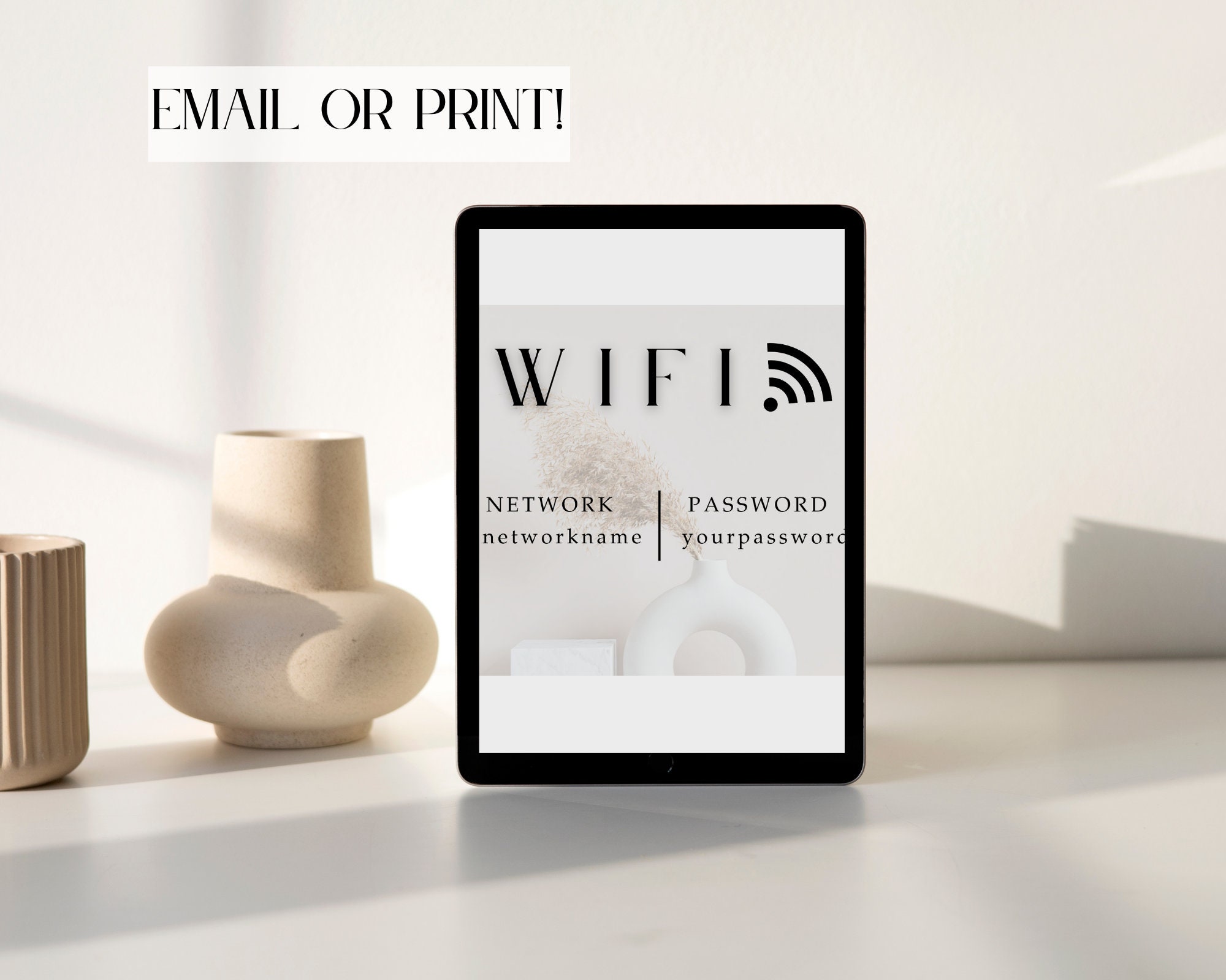 Example Wi Fi Password Sign WIFI Password Sign 5x7 | Wifi Sign Printable for Office | Minimalist ...