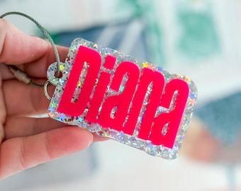 Personalized Acrylic Backpack Tag: Custom Kids School Bag Label