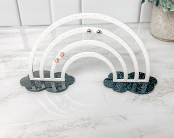 Acrylic Rainbow Earring Stand, Stud Organizer, Jewelry Display