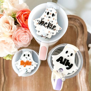 Placa de identificación personalizada para vaso fantasma: etiqueta de acrílico para tapa de vaso