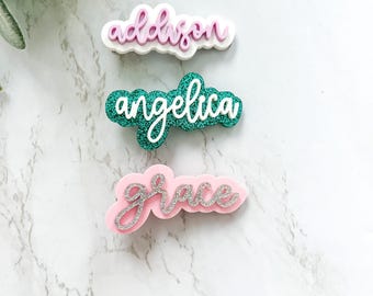 Personalized Name Hair Clip, Custom Hair Clip, Alligator Clip, Hair Bow for Girls, Hair Accessory, Personalized Hairpin, Name Hair Barrette