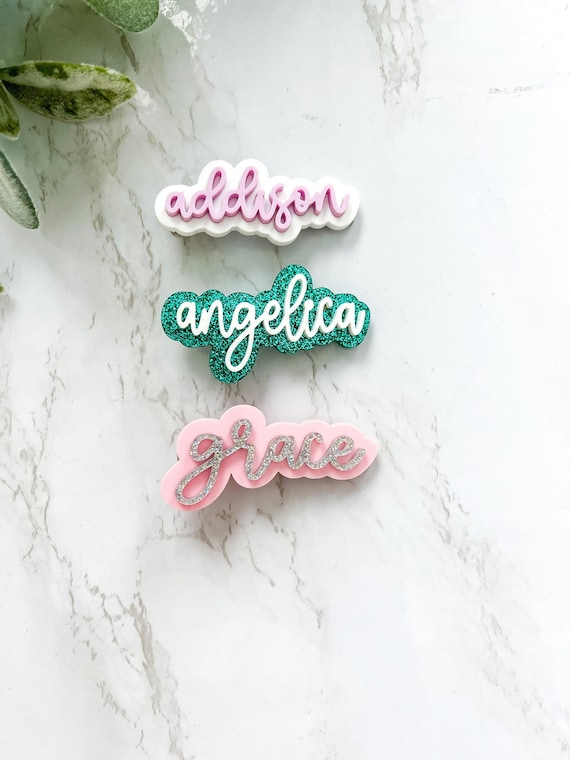 Personalized Name Hair Clip, Custom Hair Clip, Alligator Clip, Hair Bow for Girls, Hair Accessory, Personalized Hairpin, Name Hair Barrette
