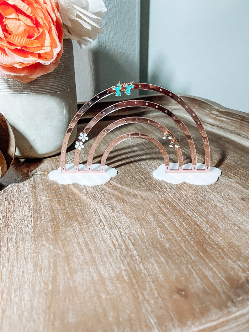 Rainbow Earring Stand, Earring Holder, Girls Birthday Gift, Acrylic Earring Stand, Jewelry Organizer, Earring Organizer, Jewelry Display