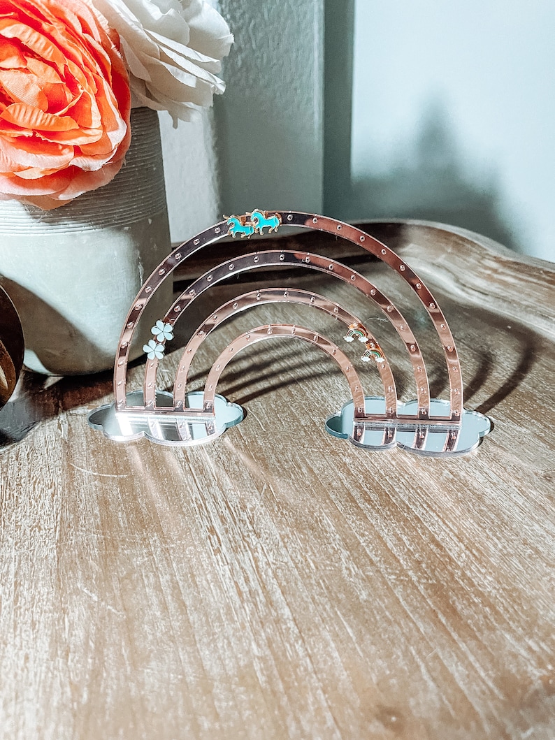 Rainbow Earring Stand, Earring Holder, Girls Birthday Gift, Acrylic Earring Stand, Jewelry Organizer, Earring Organizer, Jewelry Display