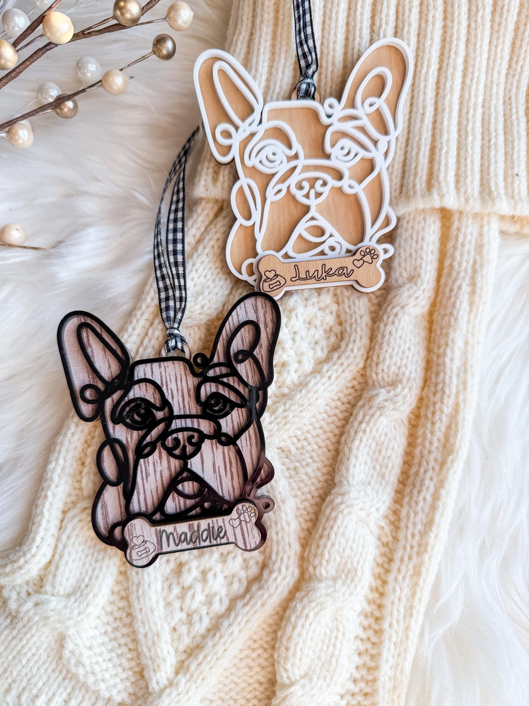 Personalized Dog Ornament, Gift for Mom, Pet Memorial Gift, Custom