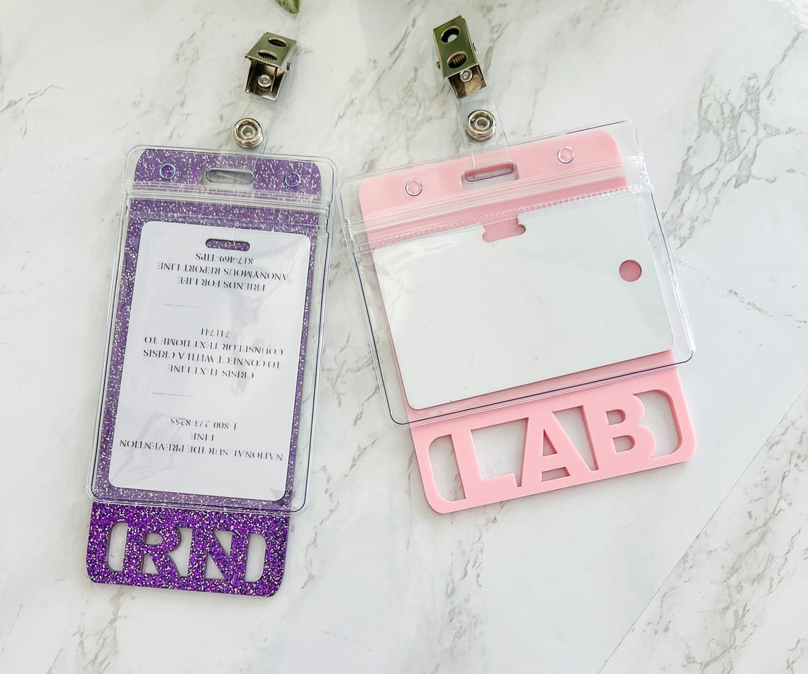Oversized Custom Badge Buddy Work ID Badge Lab Badge Buddy Etsy