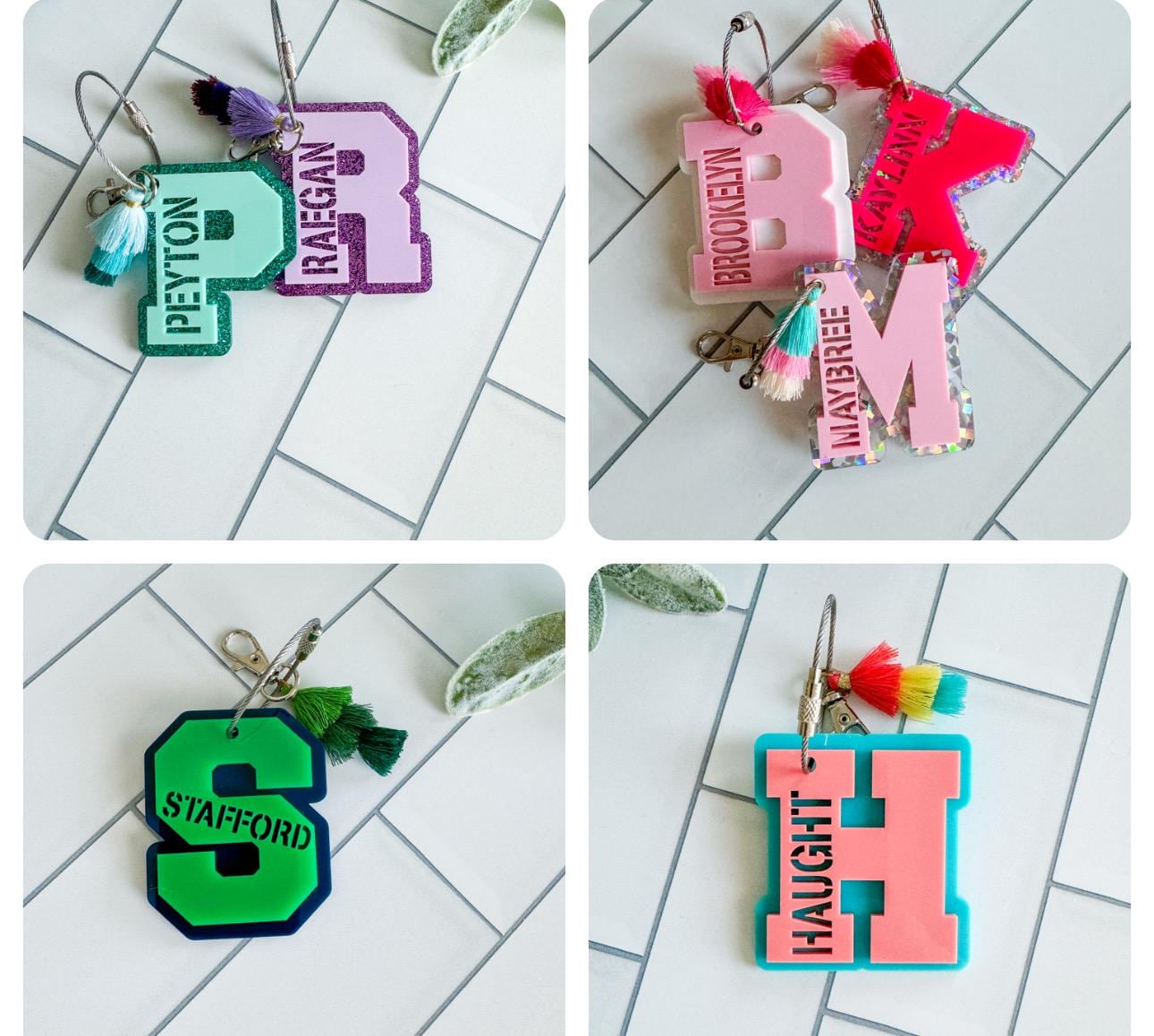 Initial Keychain, Backpack Tag, Water Bottle Name Tag, Varsity Letter Tag, Personalized Bag Tag, Luggage Tag, Sports Bag Name Tag