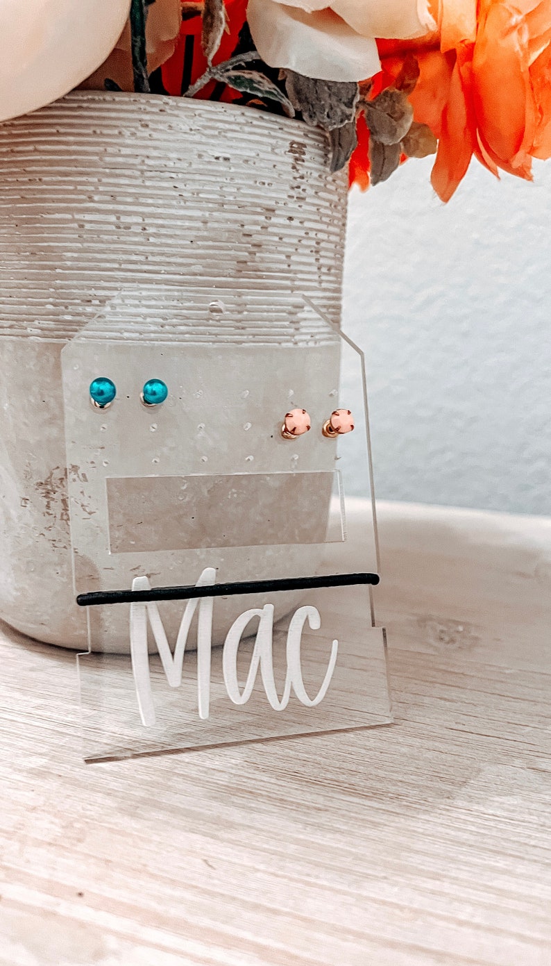 Earring Stand Travel Earring Holder Personalized Mini Etsy