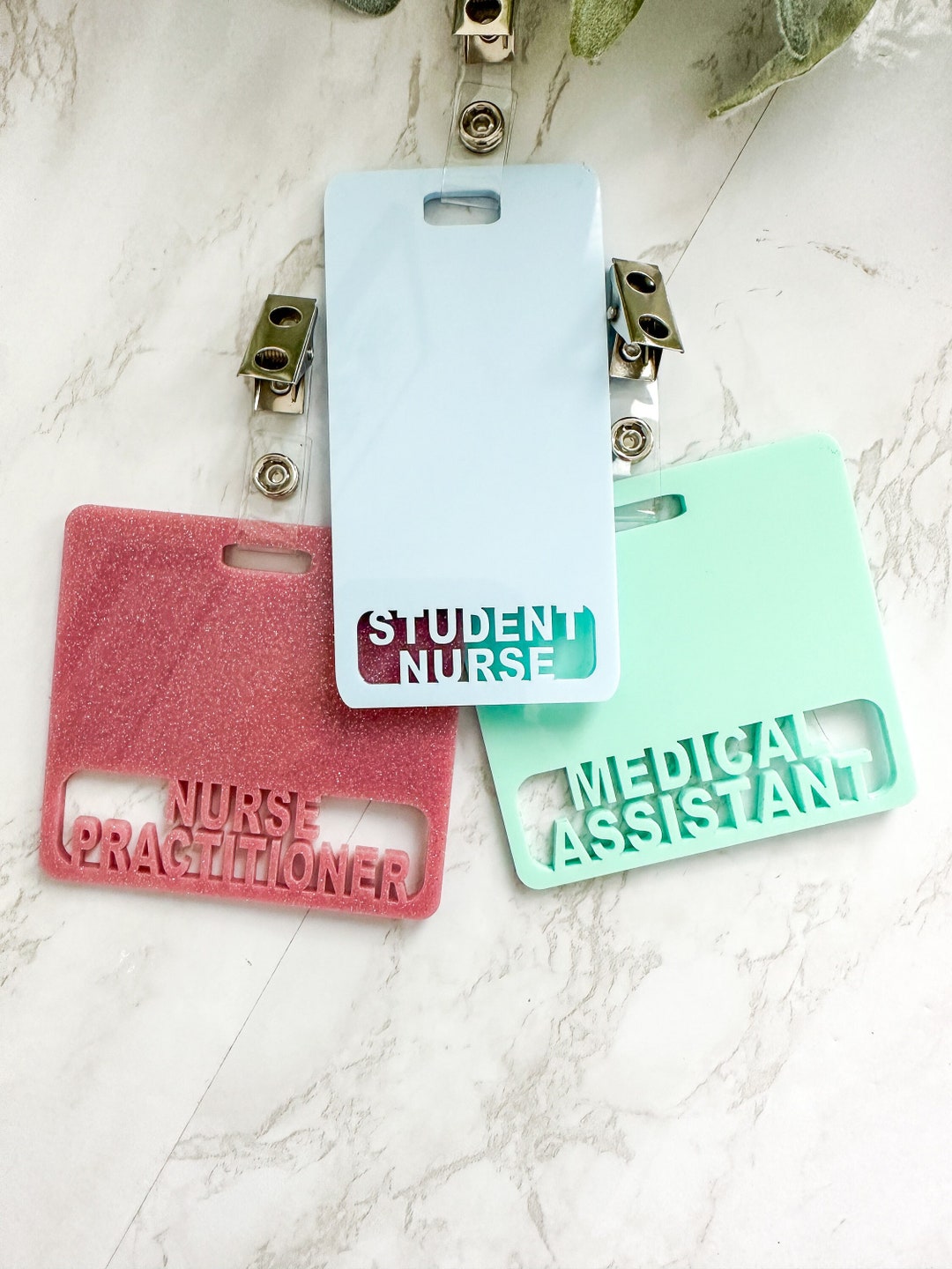 Double Line Badge Buddy for ID Card, Work ID Badge Holder, Lab Badge