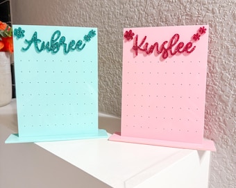Personalized Acrylic Earring Holder, Custom Earring Stand with Personalized Name