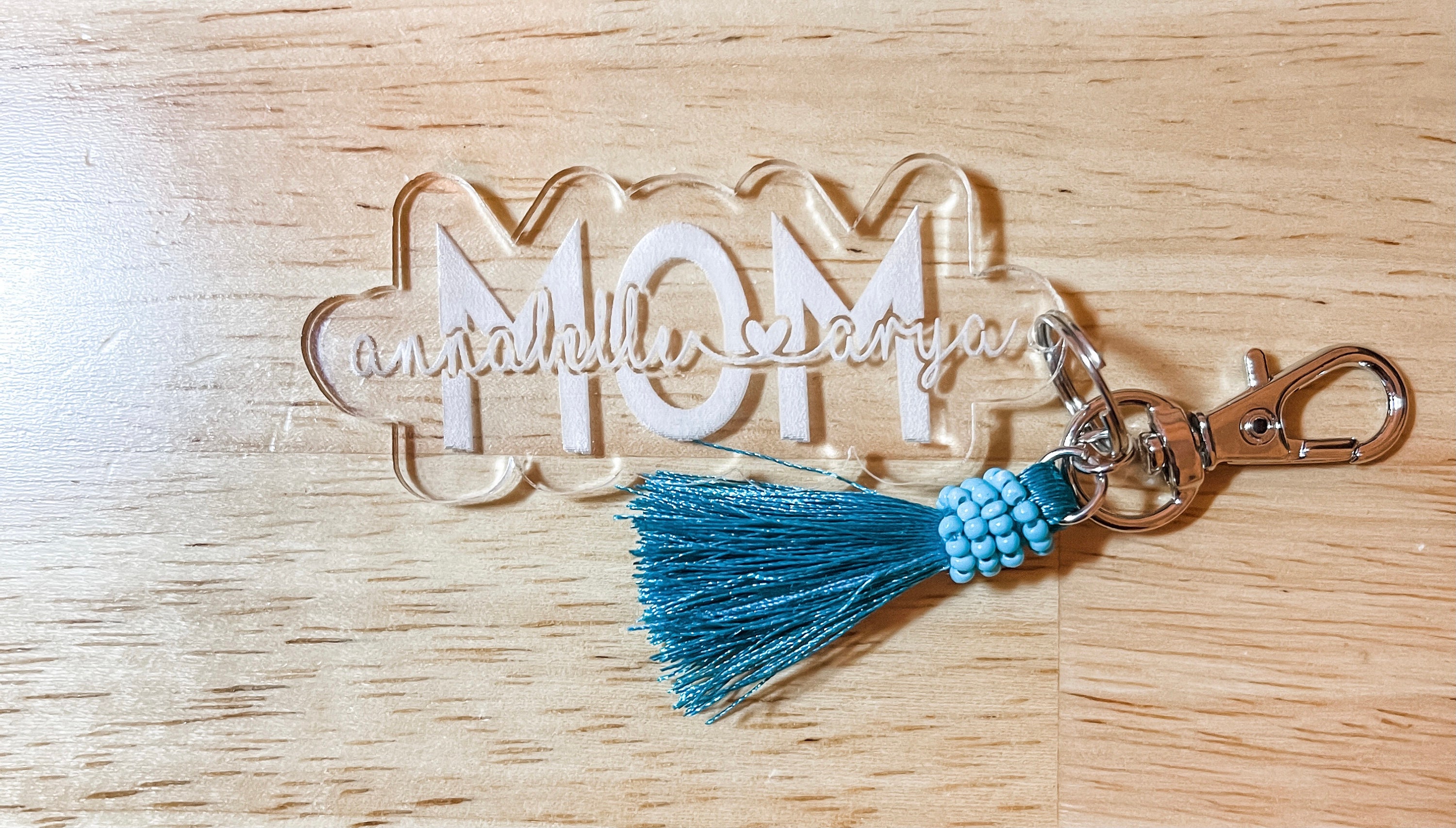 Mom Keychain with Kids Names Mothers's Day Gift Mom Etsy