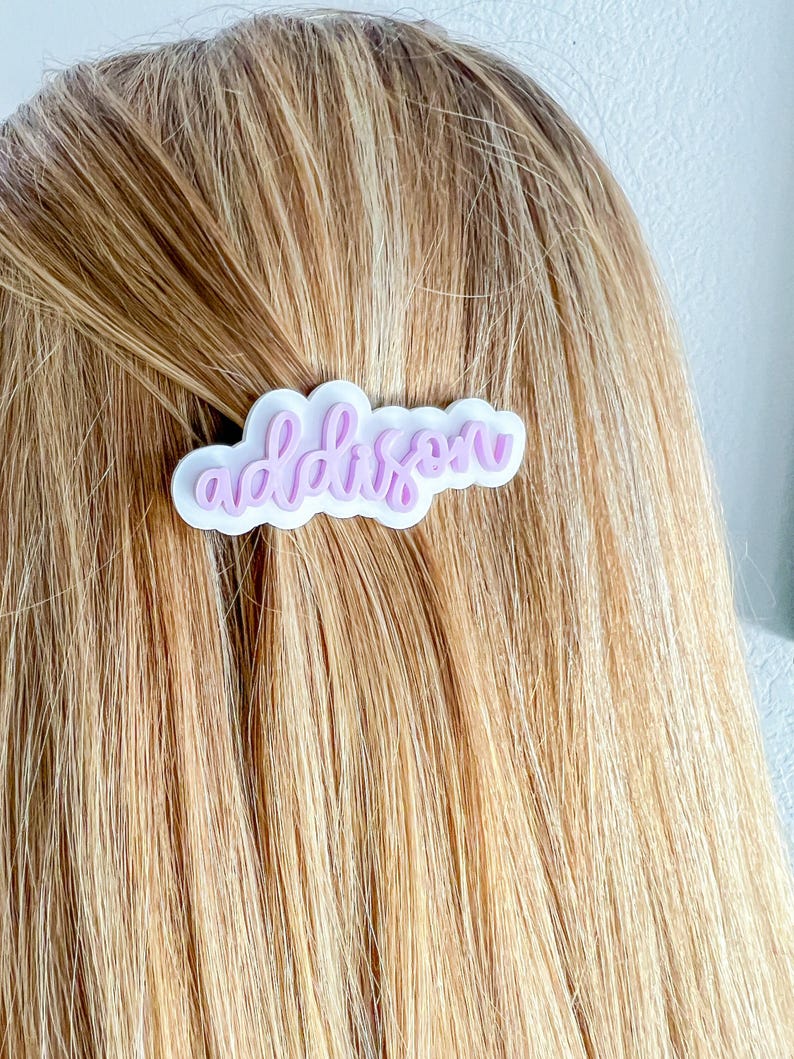 Personalized Name Hair Clip, Custom Hair Clip, Alligator Clip, Hair Bow for Girls, Hair Accessory, Personalized Hairpin, Name Hair Barrette