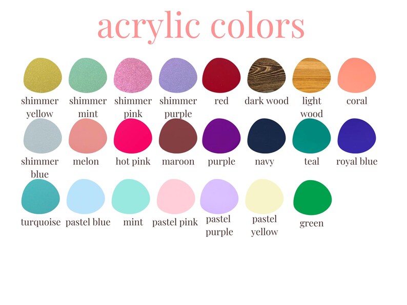 a color chart with different shades of different colors