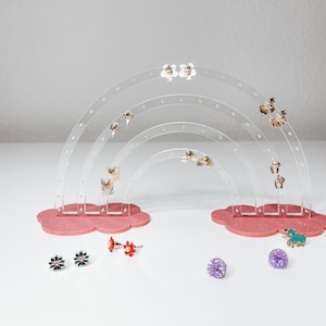 Rainbow Earring Stand, Earring Holder, Girls Birthday Gift, Acrylic Earring Stand, Jewelry Organizer, Earring Organizer, Jewelry Display