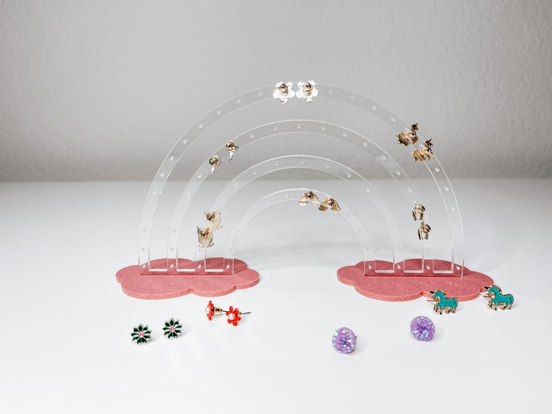 Rainbow Earring Stand, Earring Holder, Girls Birthday Gift, Acrylic Earring Stand, Jewelry Organizer, Earring Organizer, Jewelry Display