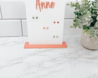 Personalized Acrylic Earring Stand, Jewelry Organizer, Earring Display