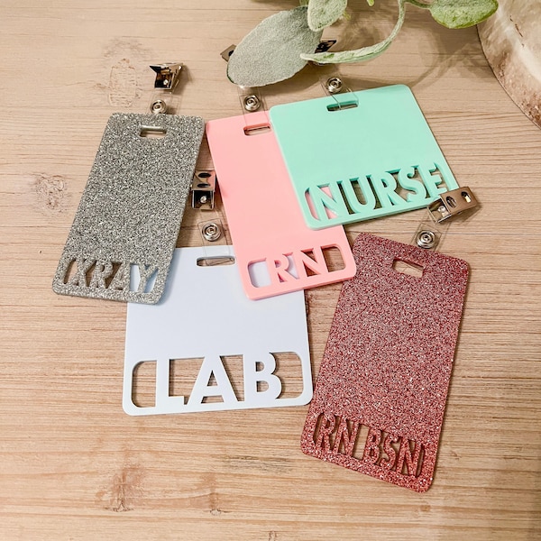 Badge Buddy, Work ID Badge Holder, Double Line Badge Buddy for ID Card,Lab Badge Buddy,Marker Parker, Medical Badge, X-Ray Badge, Badge Reel