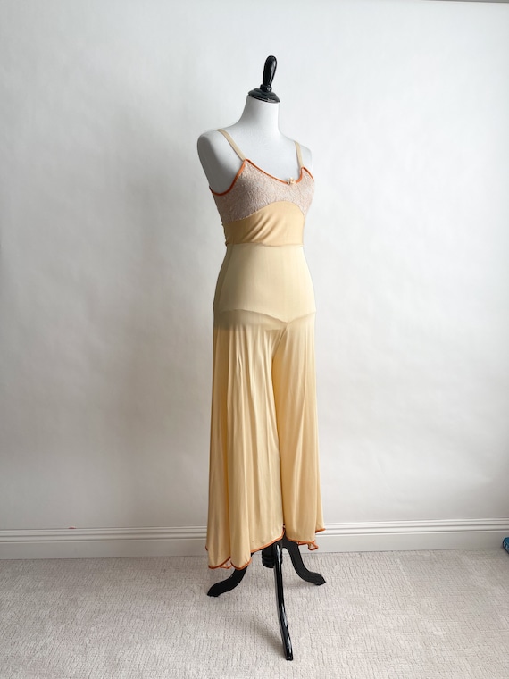 Killer! Vintage 1920s Silk Jersey Jumpsuit Lounge… - image 4