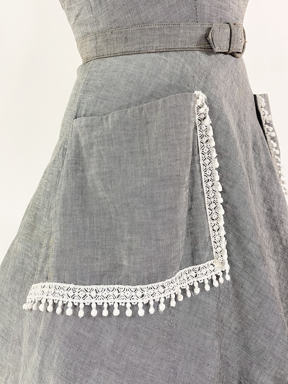 Fab! Vintage 1950s Full Skirt Gray Chambray Full … - image 6