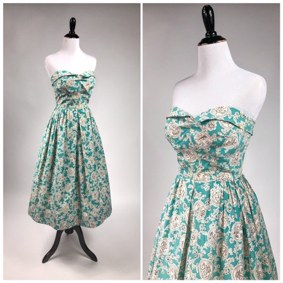 Oh Deer! Vintage 1950s Strapless Novelty Deer Prin