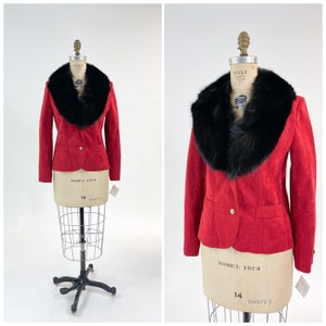 Vintage 70s Suede Jacket With Fox Fur Collar - Etsy