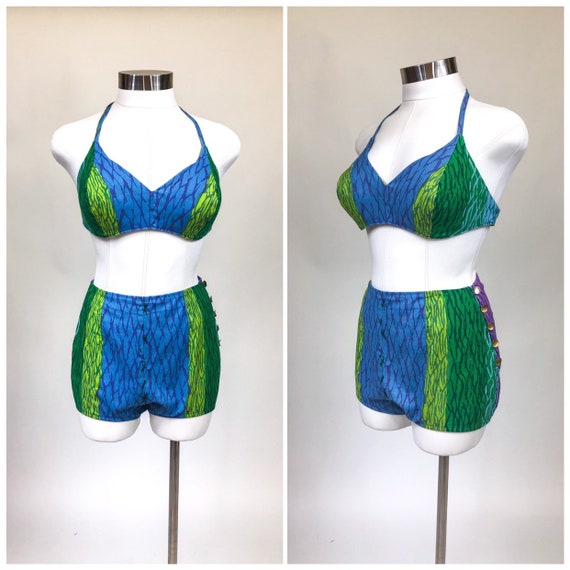 Killer! Vintage 1960s Bullet Bust High Waist Bikin