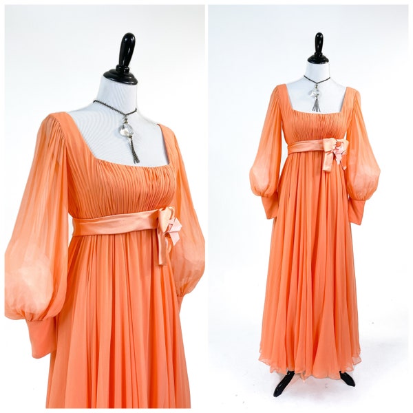 Sweetheart Neck Empire Short Chiffon Dresses Peach