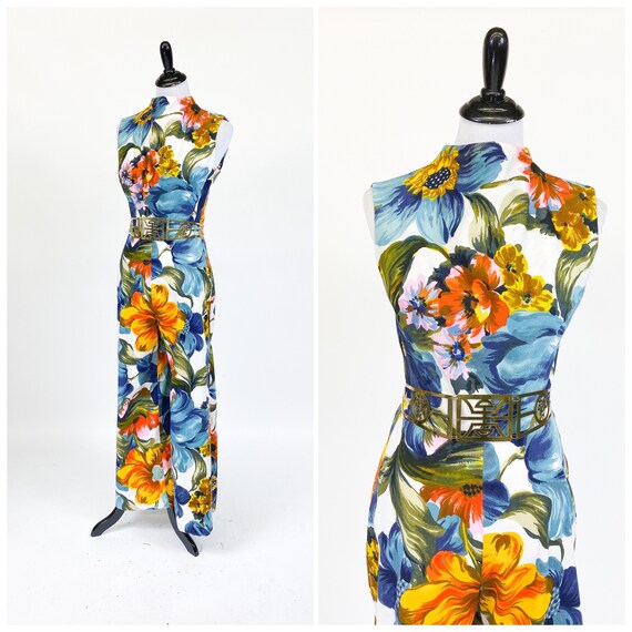 Killer! Vintage 1960s Tropical Hawaiian Print Wid… - image 1