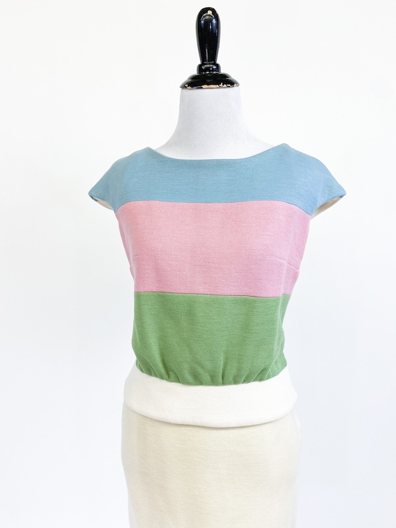 Color Block! Vintage 1960s 60s Lilli Ann Pastel W… - image 3