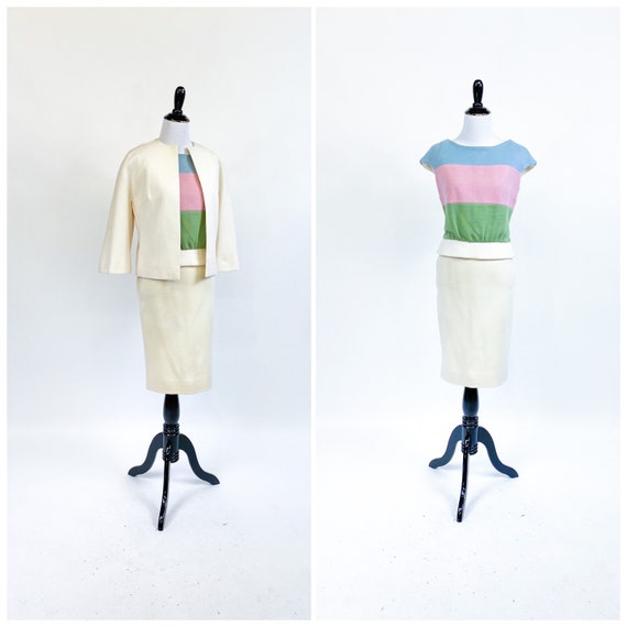 Color Block! Vintage 1960s 60s Lilli Ann Pastel Wo