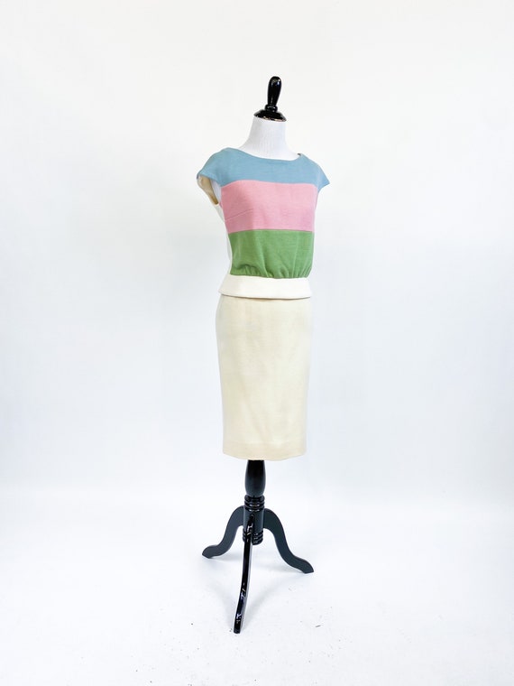 Color Block! Vintage 1960s 60s Lilli Ann Pastel W… - image 2